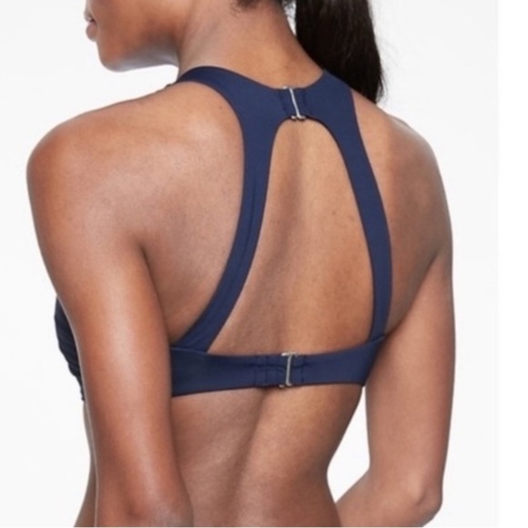 Athleta Woman's Black High-Neck Underwire Bikini Swim Beach Top Sz 34B-C - Picture 7 of 12